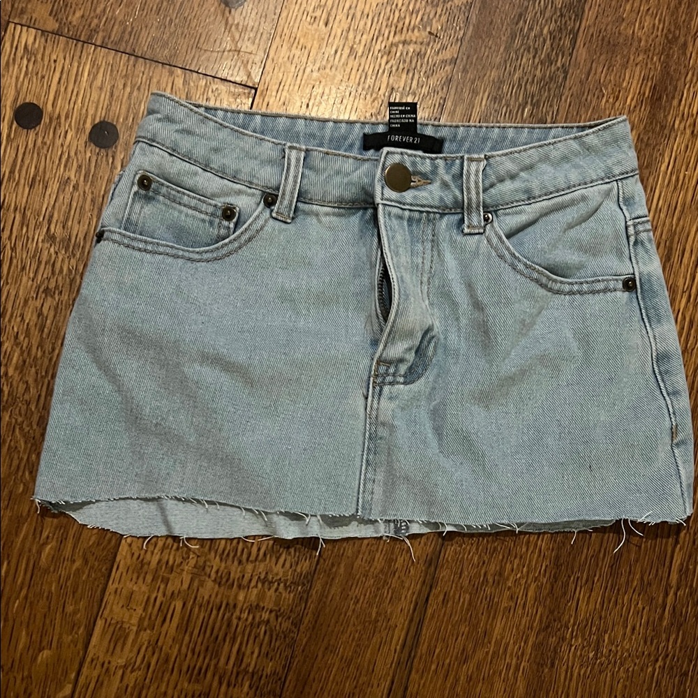 Forever 21 Washed Blue Mini Skirt